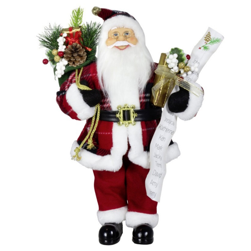 80 cm Kerstdecoratie Santa Claus Gift Tas Naam Lijst Pine Cone Ornament Xmas Toy voor Home Navidad Holiday Party Display