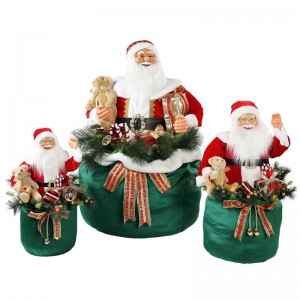 65/85/115cm Kerstmis geanimeerde Santa Claus met verlichting vakantie Muzikale Ornament Decoratie Figurine Collection Traditioneel