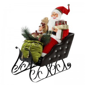 80cm zit slee Santa Claus met verlichting Ornament Christmas Decortraditional Holiday Figurine Collection
