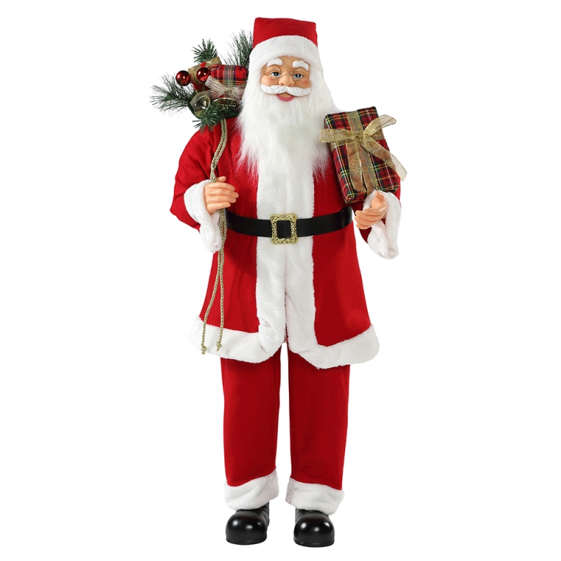 30 ~ 110 cm Kerst staande Santa Claus met Gift Bag Ornament Decoratie Traditionele Figurine Collection Xmas Series